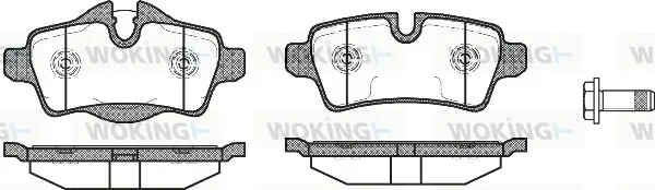 Колодки гальмівні диск. задн. (вир-во Remsa) Mini Cooper, One, Clubman 08> (P12443.00) WOKING P1244300 (фото 1)