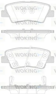Гальмівні колодки зад. Hyundai i30/i40 11-/Kia Rio 1.4-3.8 12- (akebono) WOKING P1262342 (фото 1)