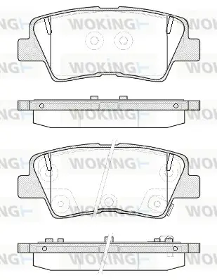 Гальмівні колодки зад. Hyundai i30/i40 11-/Kia Cee\'d 1.6-3.3 12- (akebono) WOKING P1262352 (фото 1)