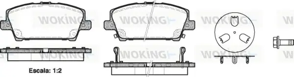 Колодки гальмівні диск. перед. (вир-во Remsa) Honda Civic 05> 12> Lucas ver. (P13053.02) WOKING P1305302 (фото 1)