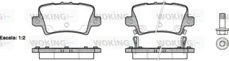 Колодки гальмівні диск. задн. (Remsa) Honda Civic ix 1.4 12-,Honda Civic ix 1.8 12- WOKING P13063.02