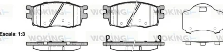 Гальмівні колодки пер. Hyundai Accent/Kia Rio 05- (mando) WOKING P1308302