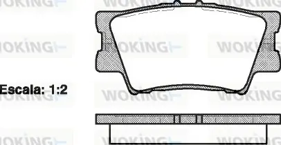 Гальмівні колодки зад.TOYOTA CAMRY/RAV4 III/RAV4 IV 2.0-3.5 06- WOKING P13313.00 (фото 1)
