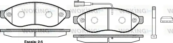 Колодки тормозные диск. перед. (пр-во Remsa) Citroen Jumper 2.2 06-,Citroen Jumper 3.0 06- WOKING P13373.01 (фото 1)