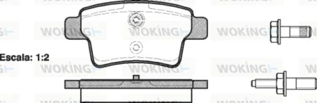 Гальмівні колодки зад. Citroen C4 Picasso 06- (Bosch) WOKING P13413.00