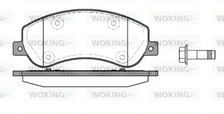 Гальмівні колодки пер. Transit (V347) 06- (RWD) WOKING P1350300