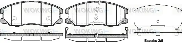 Гальмівні колодки пер. Chevrolet Captiva 06- (akebono) WOKING P13613.12 (фото 1)