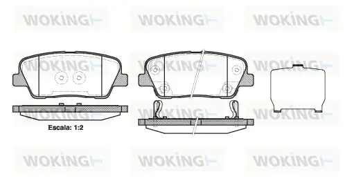 Гальмівні колодки зад. Santa Fe II/III 06-/Sorento II/III 09- (mando) (117x48,3x15,5) WOKING P1374302 (фото 1)