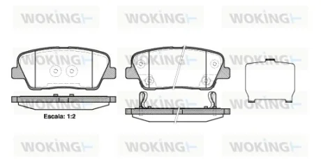 Гальмівні колодки зад. Santa Fe II/III 06-/Sorento II/III 09- (mando) (117x48,3x15,5) WOKING P1374302