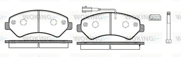 Гальмівні колодки пер. Jumper/Ducato/Boxer 06- (1.7t) WOKING P1375312 (фото 1)