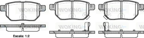 Гальмівні колодки зад. Toyota Corolla/Yaris 05- WOKING P13863.02