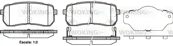Колодки гальмівні диск. задн. (вир-во Remsa) Hyundai H-1 cargo 2.5 08-,Hyundai H-1 travel 2.5 08- WOKING P13883.02 (фото 1)