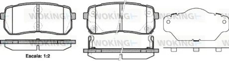 Колодки гальмівні диск. задн. (вир-во Remsa) Hyundai H-1 cargo 2.5 08-,Hyundai H-1 travel 2.5 08-  WOKING P13883.02