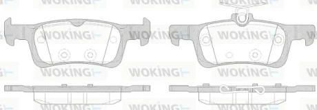 Колодки гальмівні диск. задн. (вир-во Remsa) Peugeot 308 ii 1.2 13-,Peugeot 308 ii 1.6 13-  WOKING P14633.00