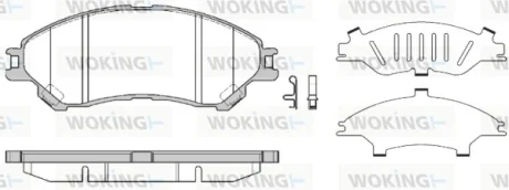 Гальмівні колодки пер. SUZUKI SX4 S-CROSS/VITARA 1.0-1.6 15- WOKING P14893.02