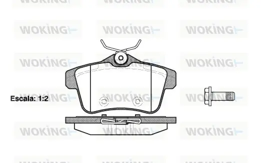 Гальмівні колодки зад. Citroen C4 09-/Peugeot 3008 09- (TRW) WOKING P1518300 (фото 1)