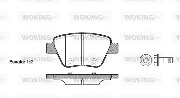 Гальмівні колодки зад. Caddy/Jetta 10-/Golf 09-13 WOKING P15203.00 (фото 1)