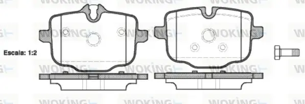 Колодки гальмівні диск. задн. (вир-во Remsa) BMW 5F10 5G30 7G11 (P15333.00) WOKING P1533300 (фото 1)