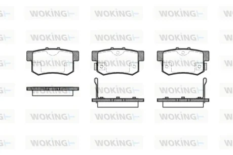 Колодки тормозные диск. задн. (Remsa) Great wall Hover h6 2.0 11-,Honda Accord viii 2.2 08- WOKING P2253.02