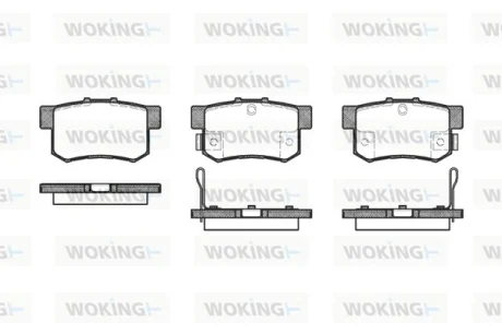 Гальмівні колодки зад. Civic 98-/Accord 90-03 (Akebono) (47,8x88,9x14) WOKING P2253.32