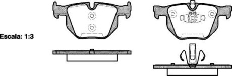 Колодки тормозные дисковые BMW 3e90 / задн (P2813.70) WOKING P281370