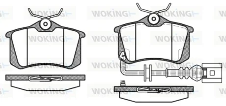 Гальмівні колодки зад. Caddy III/IV/Passat/Audi A4/A6 (Lucas) WOKING P3633.41