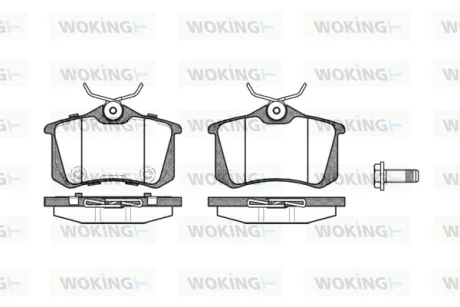 Гальмівні колодки зад. Caddy III/IV/Passat/Audi A4/A6 (Lucas) (15mm) WOKING P363374
