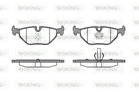 Гальмівні колодки зад. BMW 3 (E46)/SAAB 9-5/ROVER 75 96-09 (ATE) (123,1x45x17) WOKING P3653.40