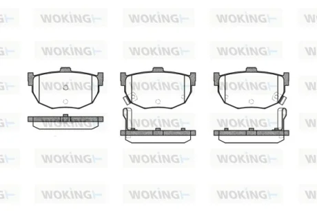 Гальмівні колодки зад. HYUNDAI LANTRA I (J-1) 1.5/ NISSAN MAXIMA 1.6-3.0 88-09 WOKING P3943.12