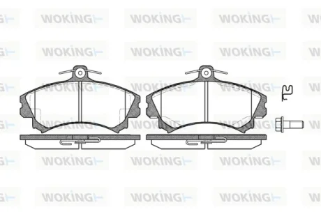 Гальмівні колодки пер. Mitsubishi Colt/Volvo S40/V40 1.1-2.0 i/TD 95- (TRW) WOKING P4903.02