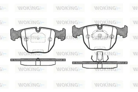 Гальмівні колодки пер. BMW 5(E39)/7(E38) 96-04 (Teves) WOKING P496300