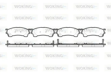 Гальмівні колодки пер. Premacy/Protege/323/626/Eunos/Xedos/MX6/Probe 92-05 WOKING P5153.04