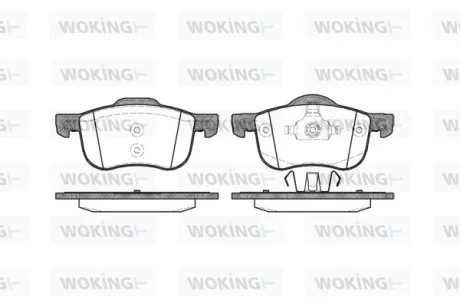 Гальмівні колодки пер. Volvo S60/S80/V70/XC70 95-10 (ATE) WOKING P6133.00