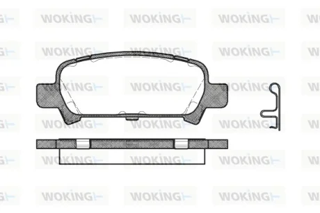 Колодки гальмівні диск. задн. (вир-во Remsa) Subaru Forester (sg) 2.0 02-,Subaru Forester (sg) 2.5 02-  WOKING P6293.02