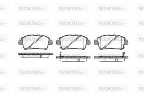 Гальмівні колодки пер. Toyota Yaris/Prius 99-05 (akebono) WOKING P6403.02