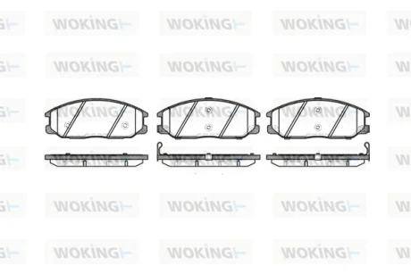 Колодки гальмівні диск. перед. (вир-во Remsa) Ssang Yong Rexton I, Action I, Kyron I / Hyundai Santa fe I (P6713.12) WOKING P671312