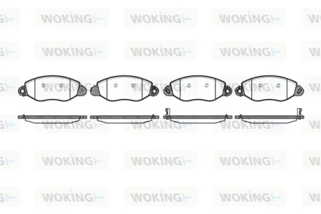 Гальмівні колодки пер. Transit (V184) 00-06 (FWD) WOKING P6723.12