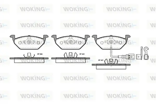 Колодки тормозные диск. перед. (пр-во Remsa) Audi A3 1.2 03-12,Audi A3 1.2 08-13,Audi A3 1.4 03-12 WOKING P7333.21 (фото 1)
