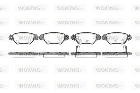 Гальмівні колодки зад. Astra G 98-05 (Bosch) WOKING P7853.02