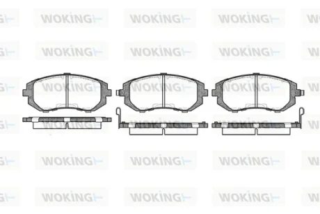 Гальмівні колодки пер. Subaru Impreza 02-/Forester 02- (akebono) WOKING P8513.02