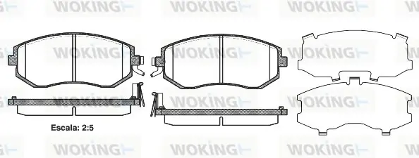 Гальмівні колодки пер. Subaru Impreza 02-/Forester 02- (akebono) WOKING P8513.04 (фото 1)