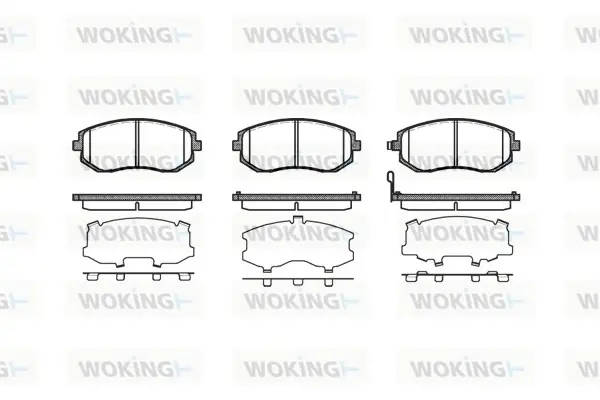 Гальмівні колодки пер. Subaru Impreza 02-/Forester 02- (akebono) WOKING P8513.11 (фото 1)
