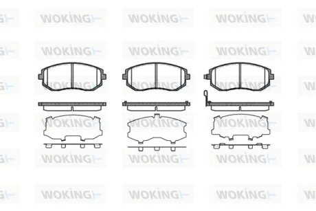 Гальмівні колодки пер. Subaru Impreza 02-/Forester 02- (akebono) WOKING P8513.11