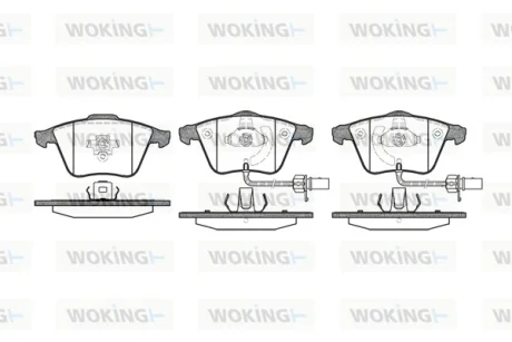 Гальмівні колодки пер. Audi A4/A6/A8 00- WOKING P864312
