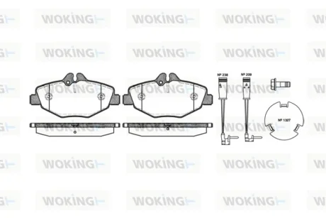 Гальмівні колодки пер. MB E-class (W211) 03-09 WOKING P890302
