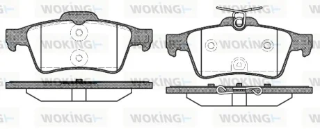 Колодки гальмівні диск. задн. (вир-во Remsa) Ford Focus III C-max II / PSA 508 / Renault Latitude  WOKING P9423.40