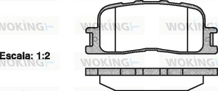 Гальмівні колодки зад. Toyota Camry 01-06 (akebono) (93x38x16) WOKING P954300