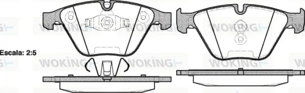 Гальмівні колодки пер. BMW 3 (E90)/5 (E60)/7 (E65) 02-13 (ATE) WOKING P957310 (фото 1)