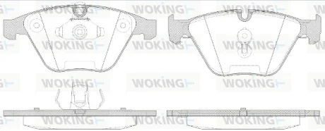 Гальмівні колодки пер. BMW 5(E60)/7(E65) 02-10 (ATE) (155,1x68,5x20,3) WOKING P9573.50
