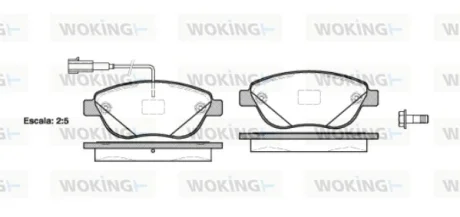 Гальмівні колодки пер. Doblo 10- (137x57.4x19) WOKING P959312